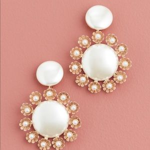 Lele Sadoughi Round Flower Clip on Earrings